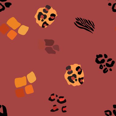 Hayvanın parmak izi vektörü kusursuz desen. Soyut arkaplan