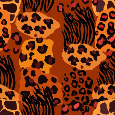 Hayvanın parmak izi vektörü kusursuz desen. Soyut arkaplan