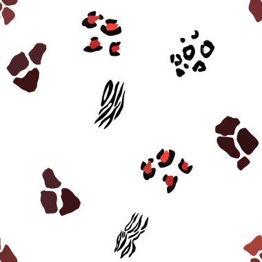 Hayvanın parmak izi vektörü kusursuz desen. Soyut arkaplan