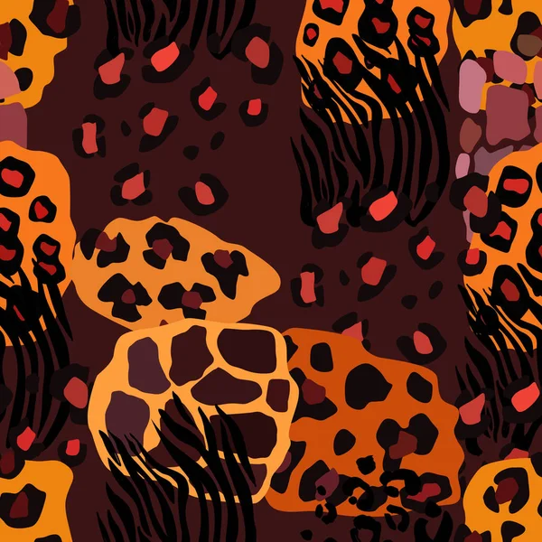 Animal mix motif vectoriel d'impression sans couture. Contexte abstrait — Image vectorielle