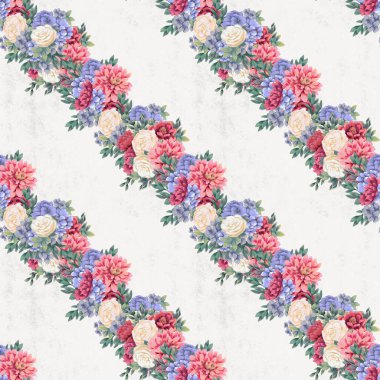 Çiçeksiz suluboya desen. El boyaması çiçekler, tebrik kartı şablonu veya ambalaj kağıdı