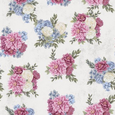 Çiçeksiz suluboya desen. El boyaması çiçekler, tebrik kartı şablonu veya ambalaj kağıdı