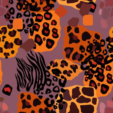 Hayvanın parmak izi vektörü kusursuz desen. Soyut arkaplan