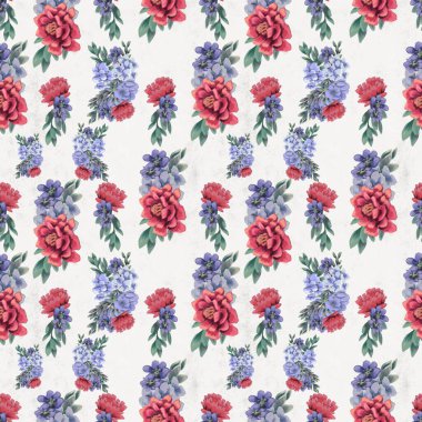 Çiçeksiz suluboya desen. El boyaması çiçekler, tebrik kartı şablonu veya ambalaj kağıdı