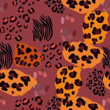 Hayvanın parmak izi vektörü kusursuz desen. Soyut arkaplan