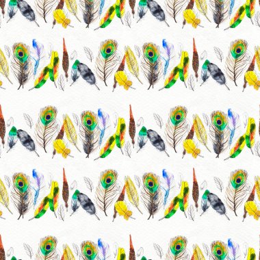 Suluboya tüyleri pürüzsüz desen. Elle boyanmış doku