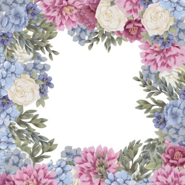 Tasarım için çiçek çerçevesi tarih kartlarını, davetiyeleri, posterleri ve doğum günü süslemelerini kaydet