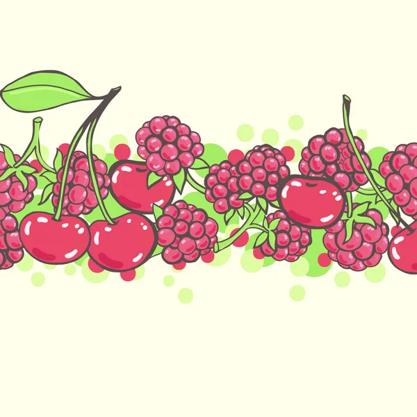 有浆果的粉色背景 — 图库矢量图片