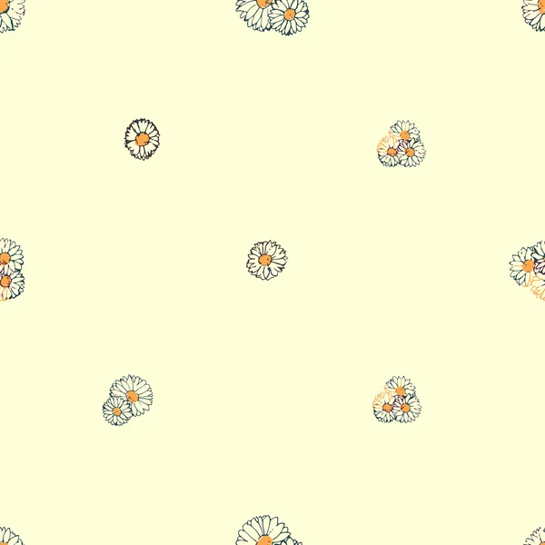 Fond sans couture avec des fleurs de marguerite — Image vectorielle