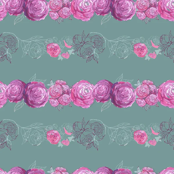 Fundo floral sem costura — Vetor de Stock