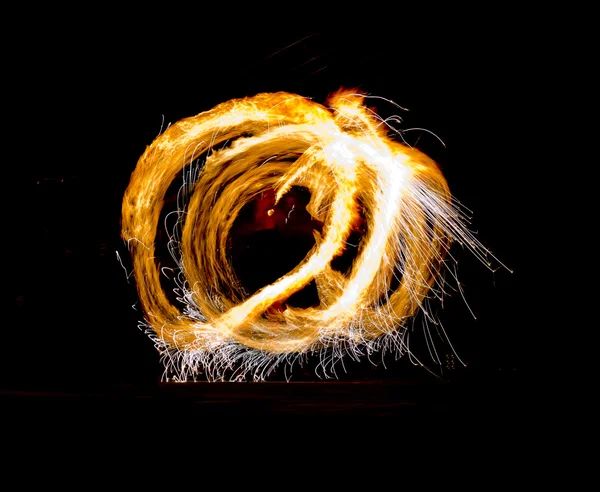 Fire Show, planoucí stezky — Stock fotografie