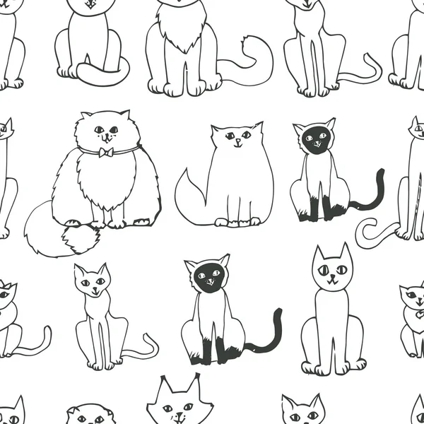 Patrón sin costuras con gatos — Vector de stock