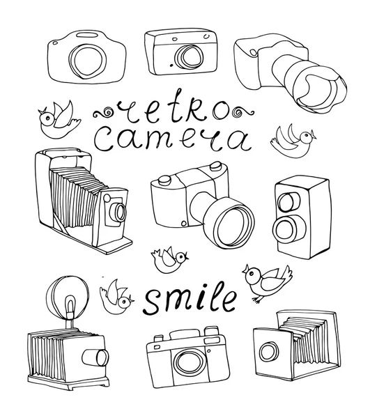 Vintage camera instellen — Stockvector