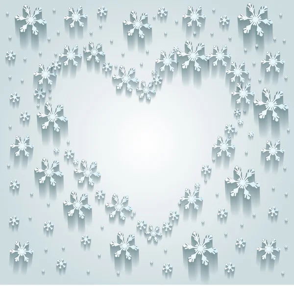 Corazón de los copos de nieve — Archivo Imágenes Vectoriales