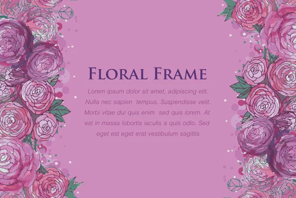 Borda aquarela floral —  Vetores de Stock