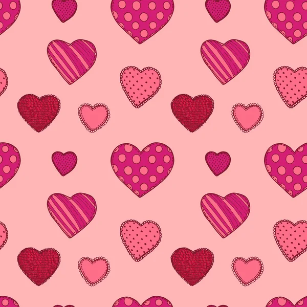 Patrón sin costuras con corazones — Vector de stock