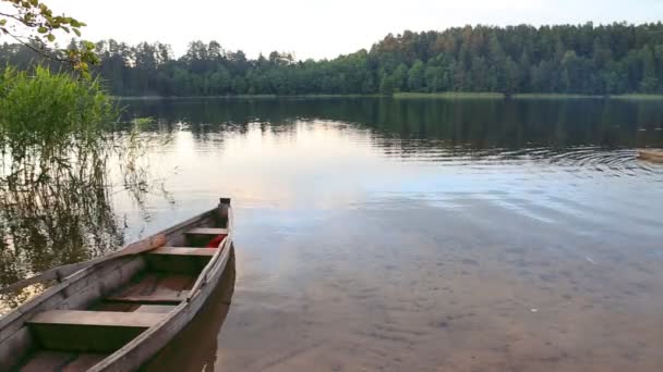 Barco en el lago — Vídeo de stock