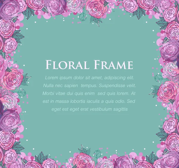 Borda aquarela floral —  Vetores de Stock