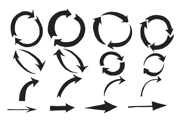 Handgetekende pijlen — Stockvector