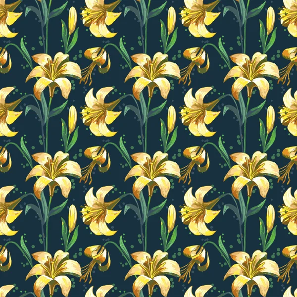 Motif floral sans couture avec des fleurs — Image vectorielle