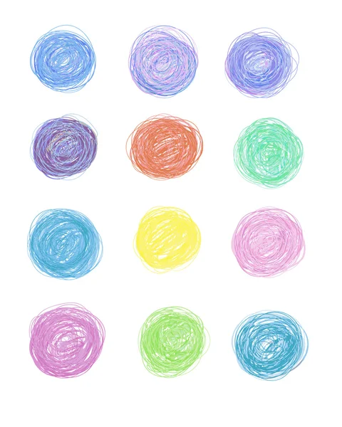 Set of hand-drawn circles — Stock Vector