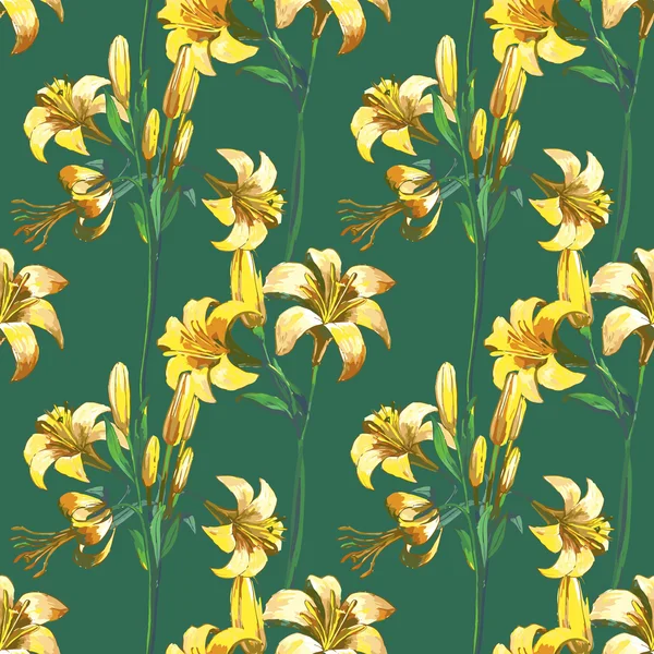 Motif floral sans couture avec des fleurs — Image vectorielle