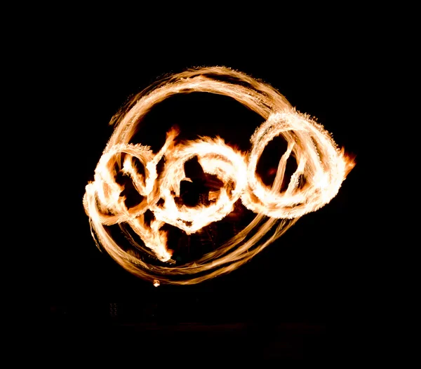 Fire Show, planoucí stezky — Stock fotografie