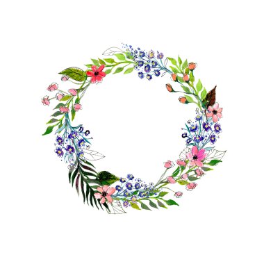 suluboya çiçek çelengi