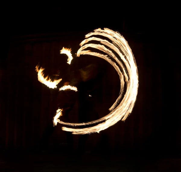 Fire Show, planoucí stezky — Stock fotografie