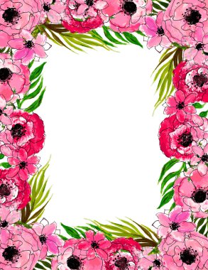 pembe çiçekli çerçeve çiçek