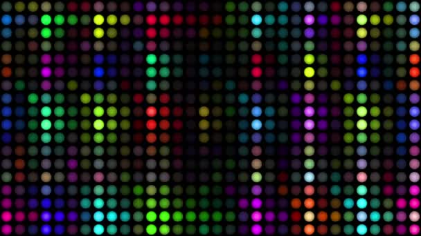 Wall made of colorfull bulbs — Stock Video