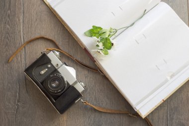 retro fotoğraf makinesinin Üstten Görünüm