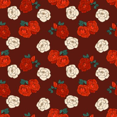 Güllerle kusursuz desen