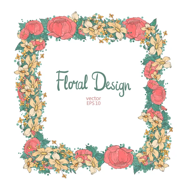 Cadru floral — Vector de stoc