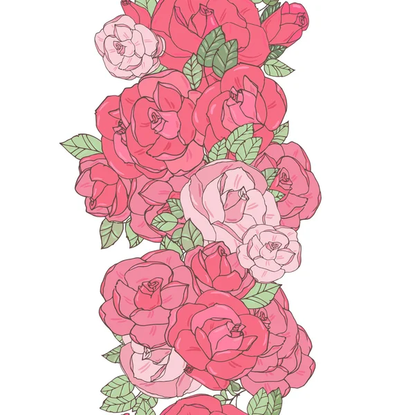 Seamless background with roses — Stock Vector