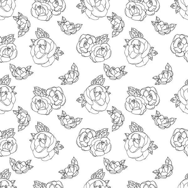 Seamless pattern with roses — Stock Vector