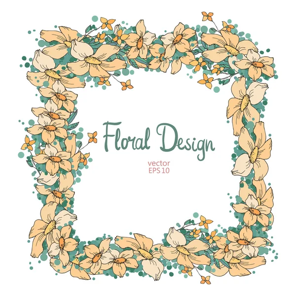 Moldura floral — Vetor de Stock