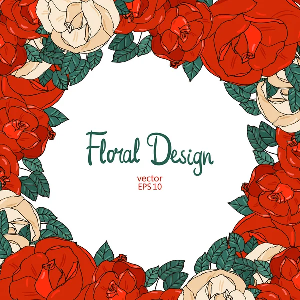 Vintage floral quadro vetorial — Vetor de Stock