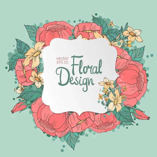 Cadru floral — Vector de stoc