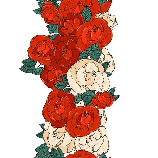 Seamless background with roses — Stock Vector