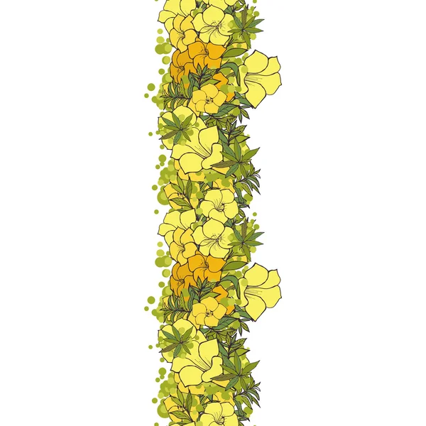 Senza soluzione di continuità sfondo giallo fiori esotici — Vettoriale Stock