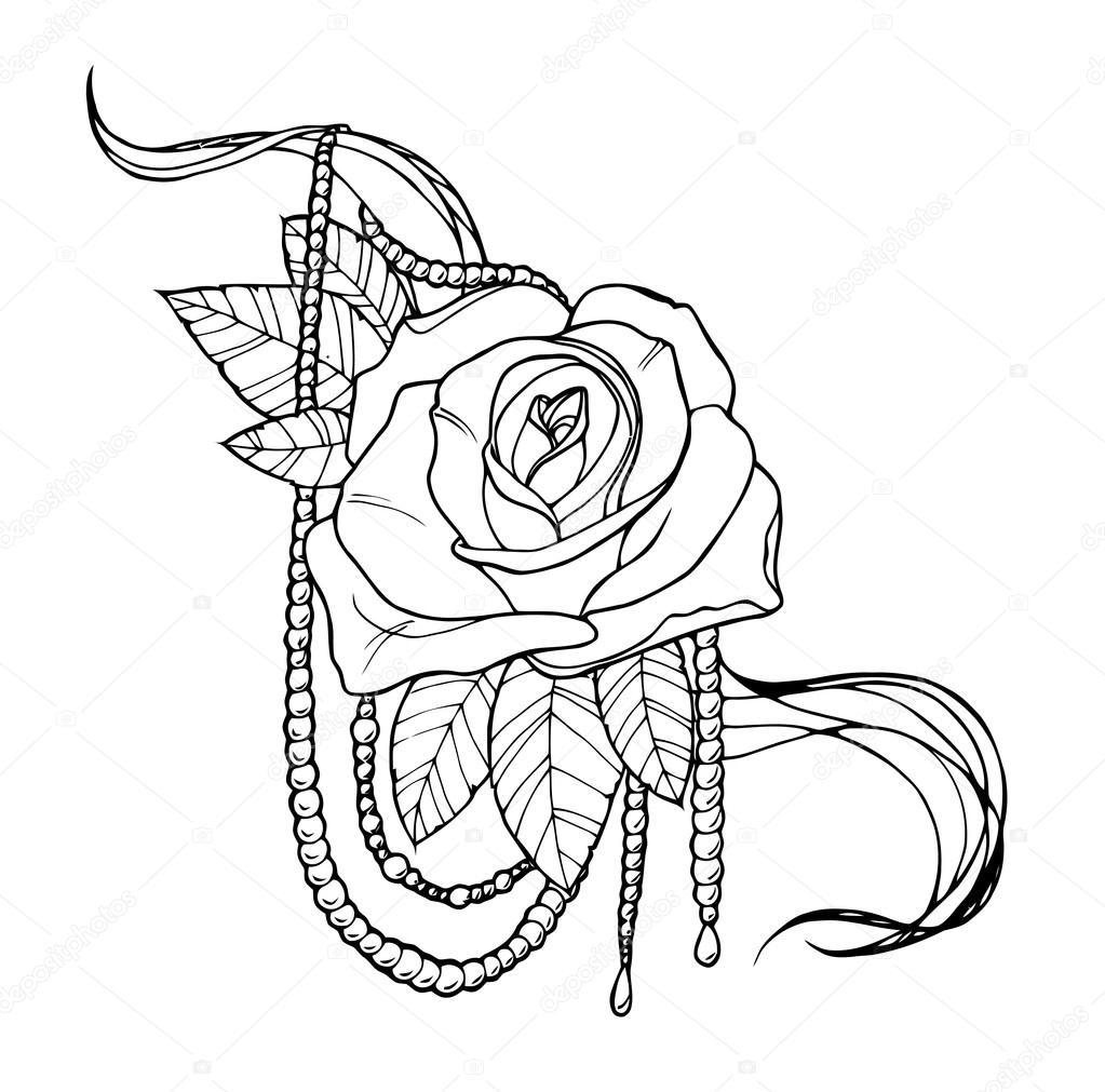 Trash polka rose tattoo design, tattoo sketch#65