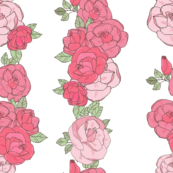 白い背景の上にピンクのバラ. — ストックベクタ