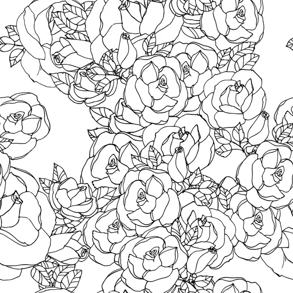玫瑰无缝图案 — 图库矢量图片