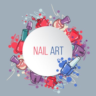 Vector nail lacquer bottles  clipart