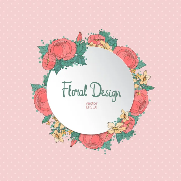 Marco floral — Vector de stock