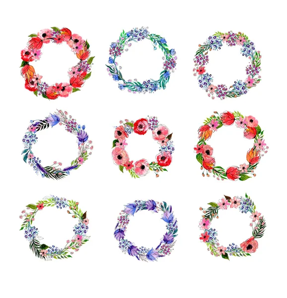 Suluboya çiçek çelenk koymak