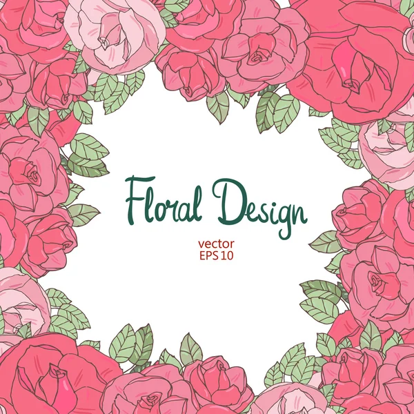 Vintage floral quadro vetorial — Vetor de Stock