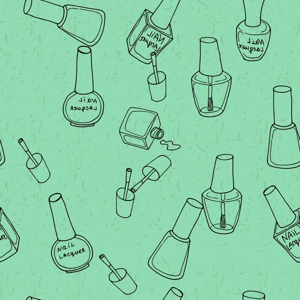 Patrón sin costuras con esmalte de uñas — Vector de stock