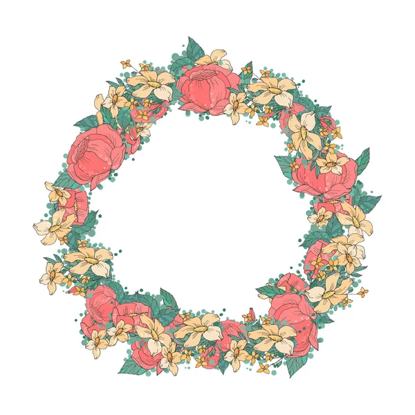 Floral wreath — Stock Vector